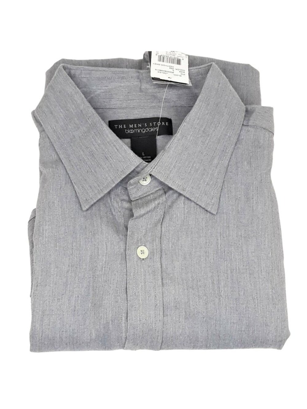 NWT The Men's Store Bloomingdale's Cotton Cashmere Button Up Shirt Large Gray Ca